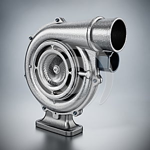 Generic turbo isolated on gray background. 3D illustration