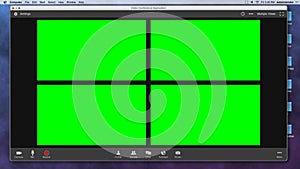 Generic Video Conferencing Interface with Four Green Screen Frames for Compositing over Video