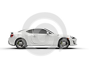 Generic white sports car - side view