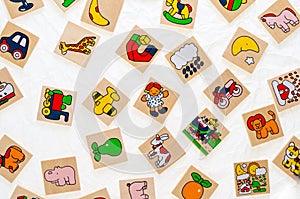 Generic wooden toys with no copy rights, representing animals