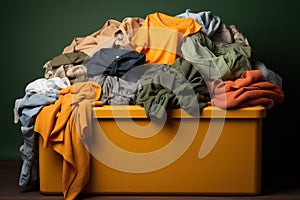 Generous Donation: A Box Filled with Clothes for Charity AI Generated