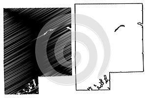 Genesee County, Michigan U.S. county, United States of America, USA, U.S., US map vector illustration, scribble sketch Genesee