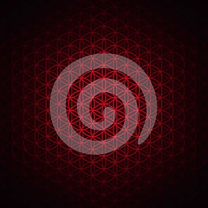 Genesis pattern - the flower of life red photo