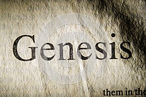 Genesis text header. photo