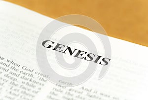 Genesis title page symbol, the first book of the Old Testament, Holy Bible beginning, world universe origin biblical story,