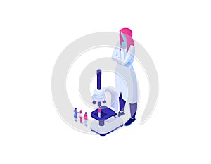 Genetic biotechnology analysis populations isometric data. Collection study genetic infographics people. photo