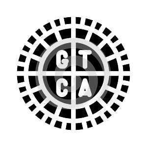 genetic code genetic engineering glyph icon vector illustration