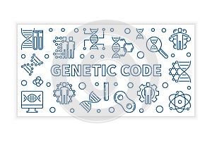 Genetic Code vector modern outline banner or illustration