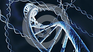 Genetic DNA chain strands 3D rendering photo