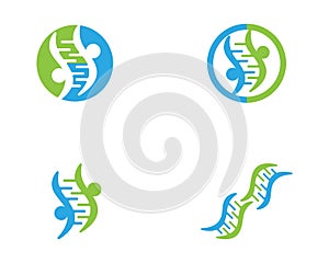 Genetic DNA logo vector template