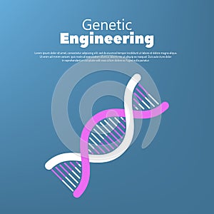 Genetic engineering concept, human genetic code structure