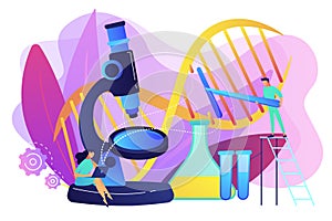 Genetic engineering concept vector illustration.