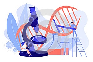Genetic engineering concept vector illustration.