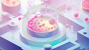 Genetic engineering developing new cells in petri dish