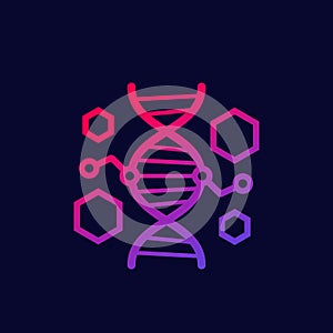 genetic engineering and dna modification icon