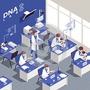 Genetic Engineering Isometric Background