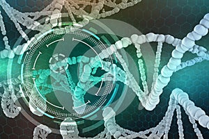 Genetic Engineering. The study of the structure of DNA and RNA, the introduction of changes at the gene level photo