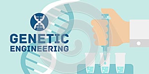 Genetic engineering vector banner illustration