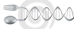 Genetic Food Modification, DNA Food, concept. 3D rendering