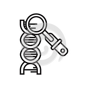 Genetic icon vector sign and symbol isolated on white background