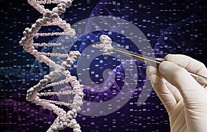 Genetic manipulation and DNA modification concept photo