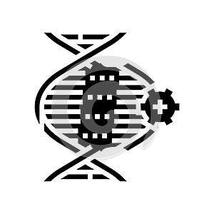 genetic modification cryptogenetics glyph icon vector illustration