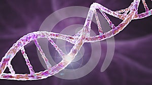 Genetic mutation, conceptual 3D illustration. Double stranded DNA molecule with mutation in a gene photo