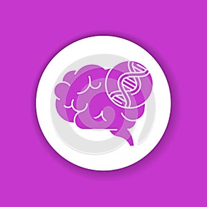 Genetic predisposition dementia glyph color icon. photo