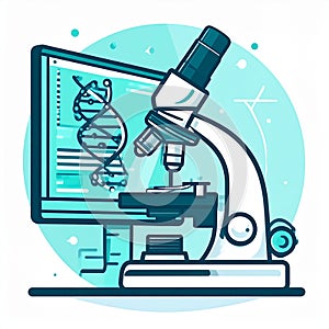 Genetic Research and DNA Analysis on Computer Screen