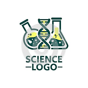 Genetic research double helix nucleic acid laboratory logo concept design