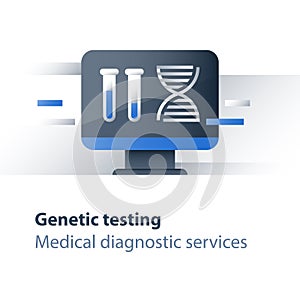 Genetic spiral, DNA testing, medical test, health care, genealogical analysis services, personalized medicine concept