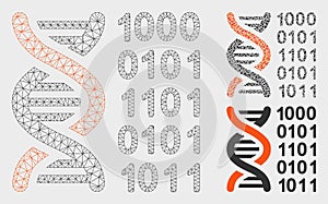 Genetical Code Vector Mesh Network Model and Triangle Mosaic Icon