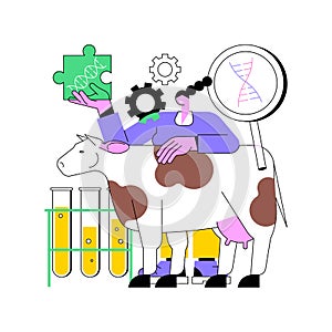 Genetically modified animals abstract concept vector illustration.