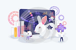Genetically modified animals concept vector illustration