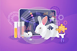 Genetically modified animals concept vector illustration