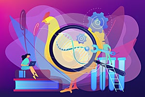 Genetically modified animals concept vector illustration.