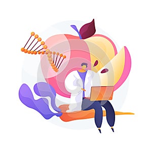 Genetically modified foods abstract concept vector illustration.