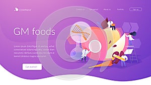 Genetically modified foods landing page concept