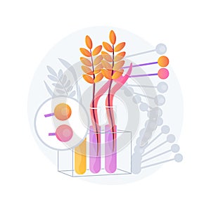 Genetically modified plants abstract concept vector illustration.