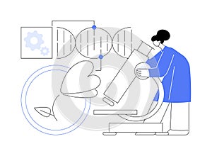 Genetically modified plants abstract concept vector illustration.