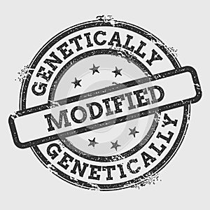 Genetically modified rubber stamp isolated on.