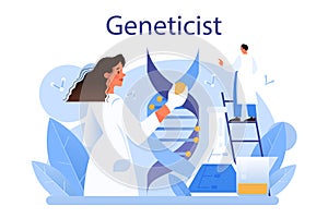 Geneticist concept. Medicine and science technology. Scientist