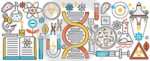 Genetics and bioengineering science technology, dna, gene and medical nanotechnology