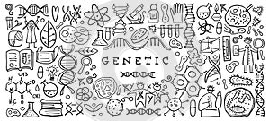 Genetics, chemistry, biology icons set for your design