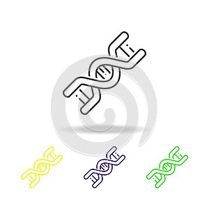 genetics colored icons. Element of science illustration. Thin line illustration for website design and development, app