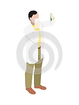 Scientist With Tube Composition