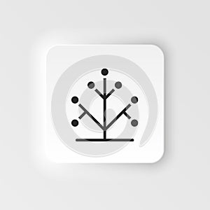 Genetics, tree, dna. Bioengineering neumorphic style vector icon. Biotechnology for health, researching. Molecular