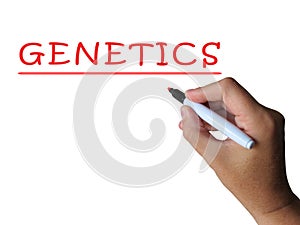 Genetics Word Shows Genetic Makeup And