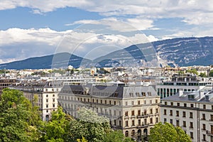 Geneva city in a beautiful spring day