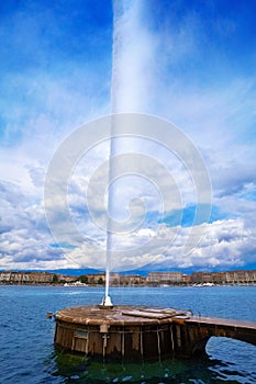Geneva Geneve lake water Jet D`eau Switzerland